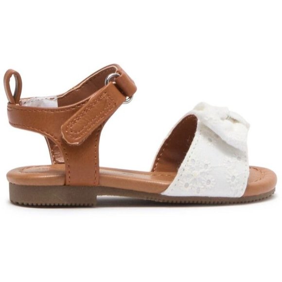 JOE FRESH Laren Eyelet Bow Ankle Strap Sandal - Size 4 NWT - Picture 3 of 6